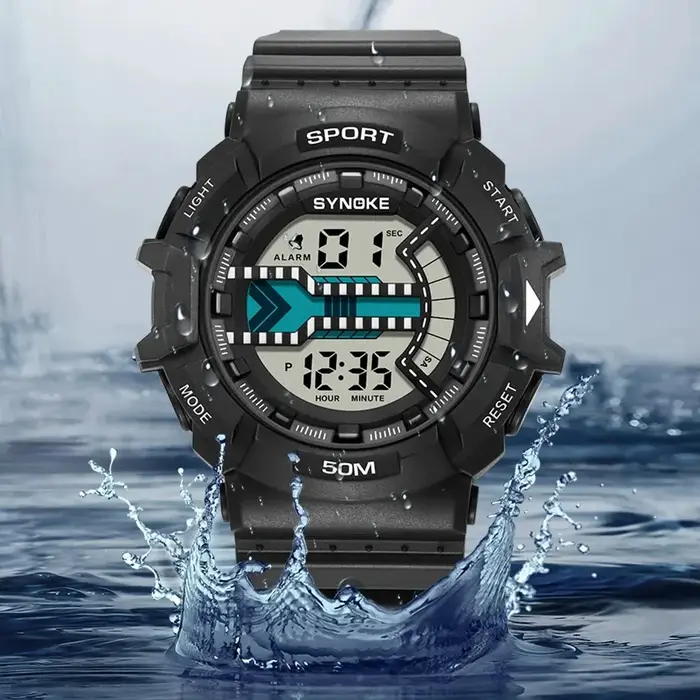 Montre numérique pour hommes en plein air militaire mode rétro hommes montre sport étanche hommes montre multifonctionnel lumineux SYNOKE