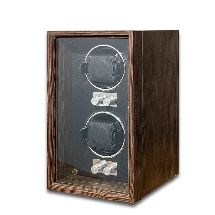 Remontoir de montre en bois Rotomat pour 2 montres, organisateur mécanique automatique, boîtier de m