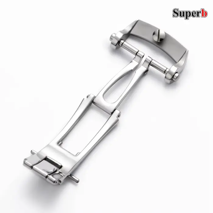 Bracelet de montre de 20 mm en acier inoxydable avec boucle déployante à ressort
