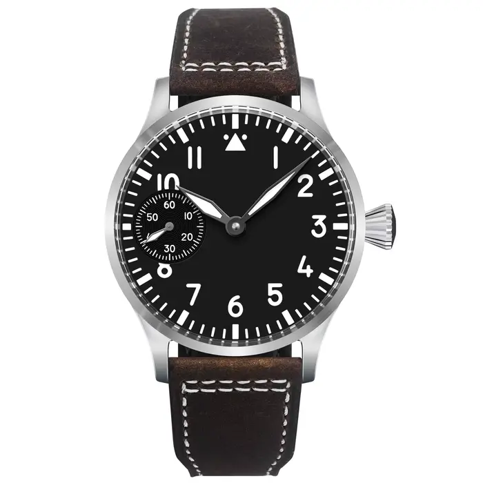 Montre pour homme Corgeut de luxe avec verre saphir, cadran de 42 mm, mouvement à remontage manuel S