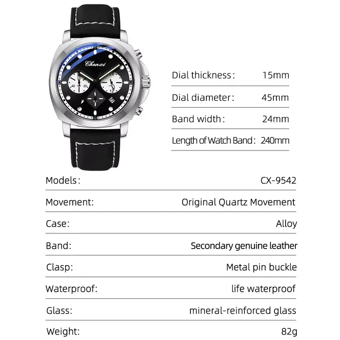 Montre sportive lumineuse tendance pour homme CHENXI