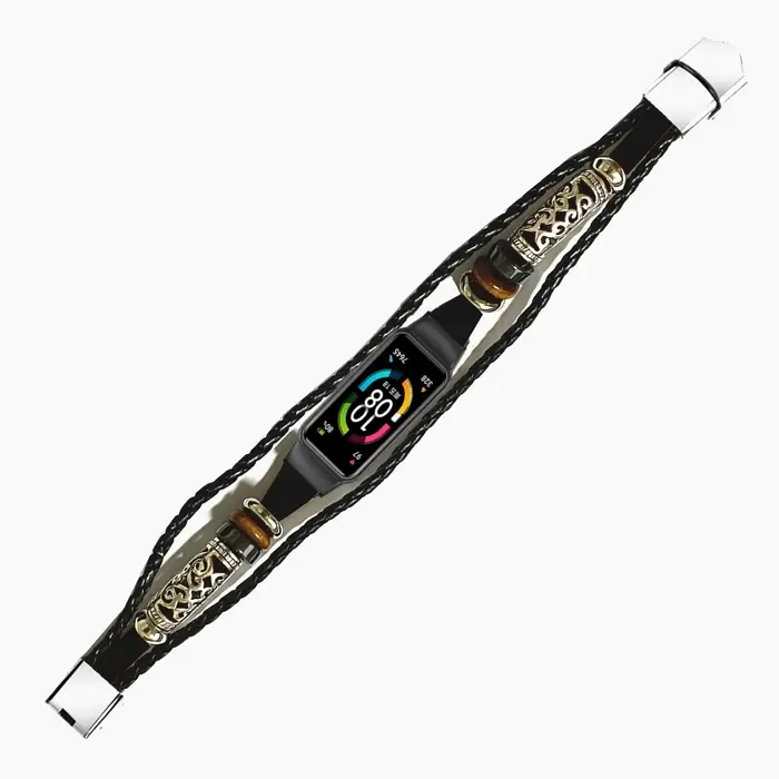 Pour Honor Band 6 Bracelet en cuir tressé