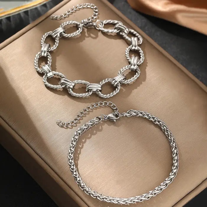 Ensemble de bracelets en acier inoxydable pour femmes
