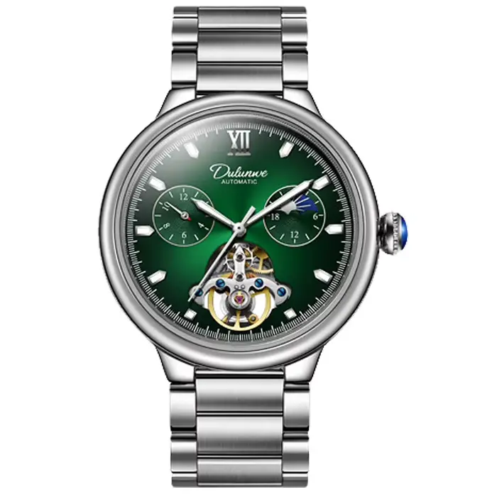 Montre mécanique pour homme de style vintage, à remontage automatique, lumineuse, résistante à l'eau