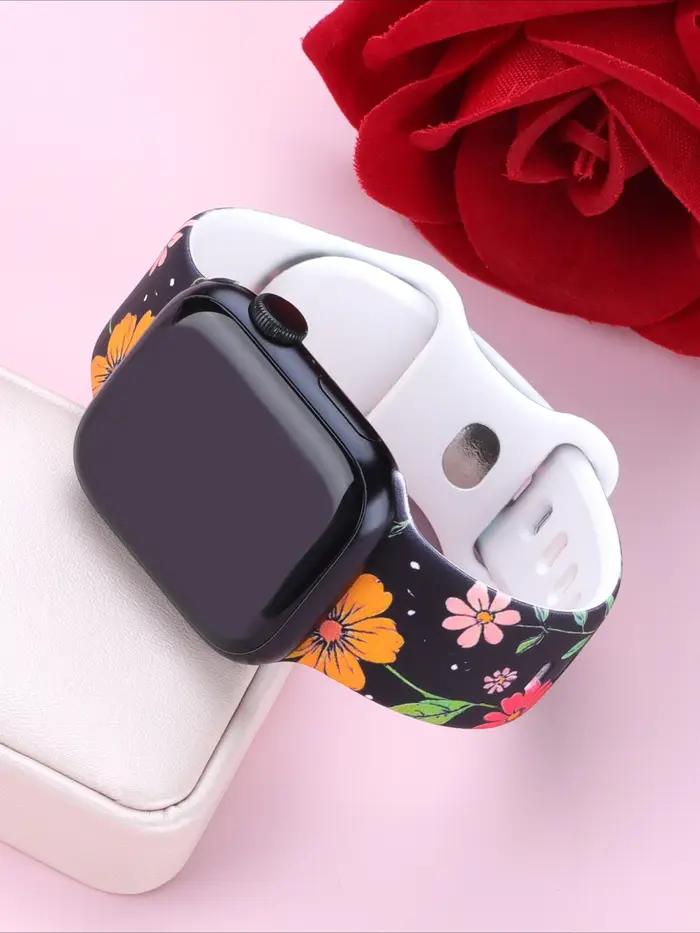 Bracelet de montre à motif floral pour Apple Watch 40/41/42/44/45/46/49mm