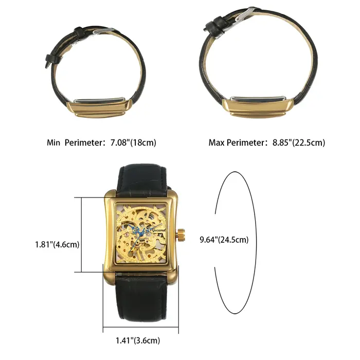 LANCARDO – montre mécanique automatique pour hommes, montre-bracelet Simple avec bracelet en cuir