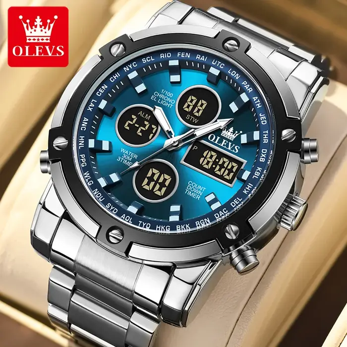 Montre-bracelet de sport numérique à quartz pour homme