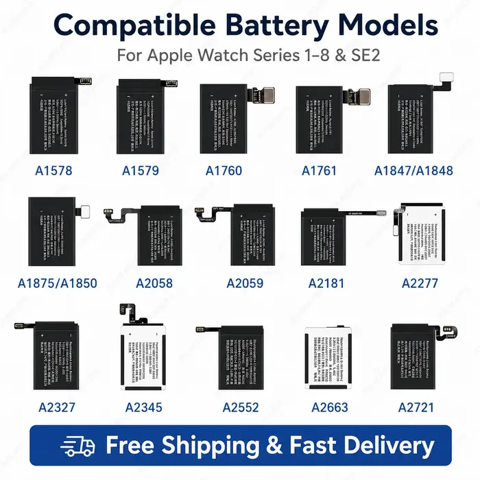 Batterie de remplacement pour Apple Watch Series 1/2/3/4/5 SE2 38/40/42/44/45MM iWatch