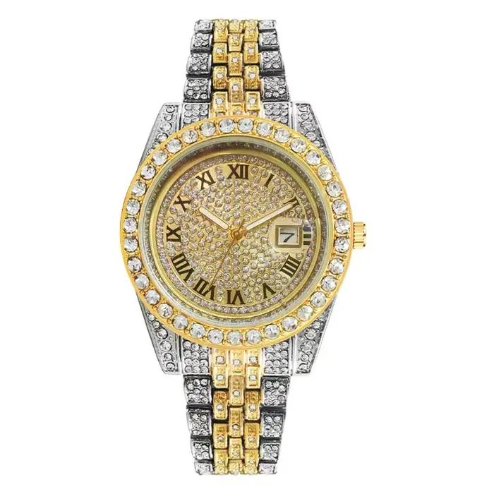 Nouvelle Montre de Luxe Diamantée pour Hommes et Femmes, Montre Hip Hop Iced Out Unisexe, Montre-Bra