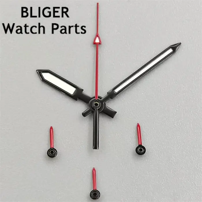BLIGER – montre modifiée, accessoires manuels, chronométrage multifonctionnel, secondes de course, 6 aiguilles, vert lumineux, mouvement à Quartz VK63
