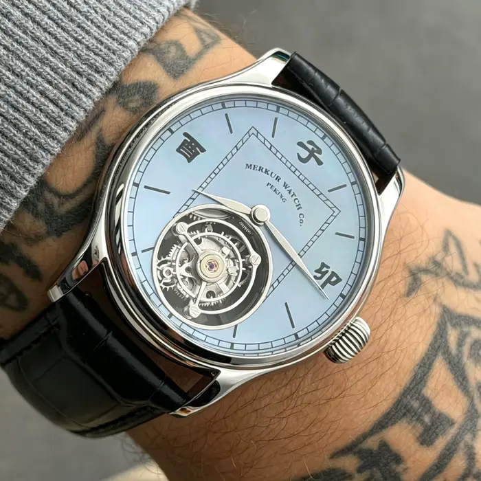 Merkur – montre Tourbillon 100% pour hommes