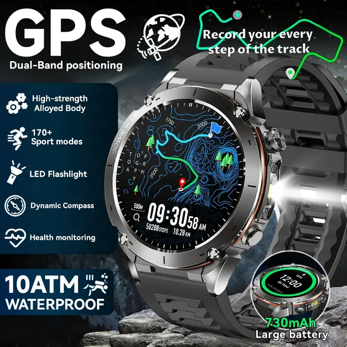 2025 GUHUAVMI Y-101 GPS sport montre intelligente 10ATM étanche intégré double bande GNSS boussole altimètre qualité militaire Smartwatchs