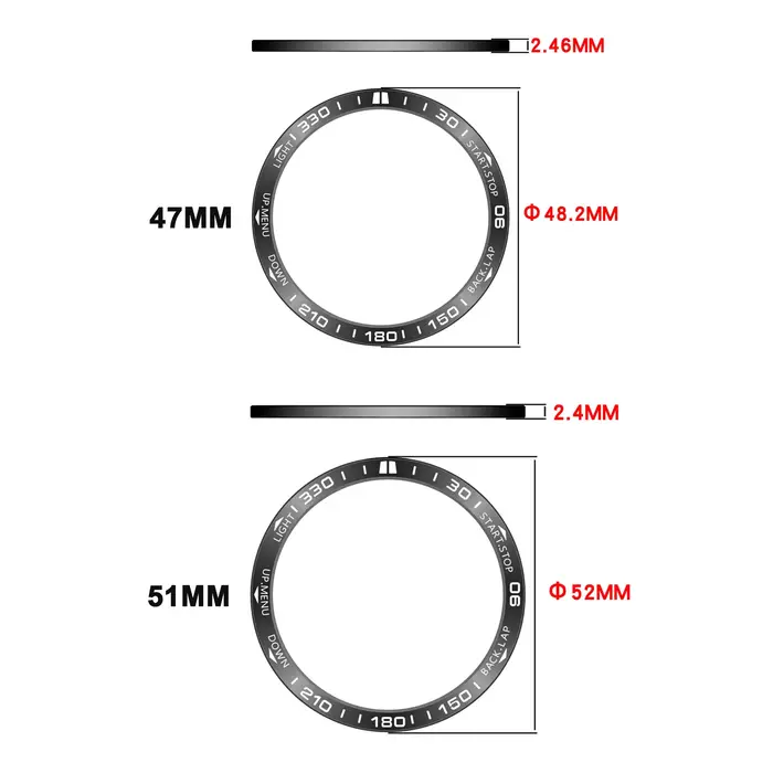 Bague de protection en métal pour montre connectée Garmin Fenix 8 AMOLED 47MM 51MM