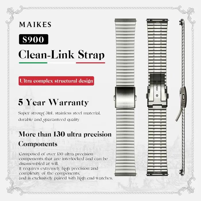 MAIKES – Bracelet de montre à maillons intégrés
