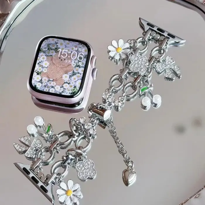 Bracelet élégant en acier inoxydable réglable pour Apple Watch Series 11/8/7/6/10/9 40mm 41mm 38mm 42mm 44mm 45mm 46mm