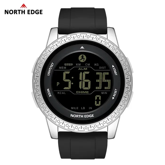 NORTH EDGE APOLLO luxe hommes femmes montre numérique étanche 50M montres de sport double temps podomètre réveil