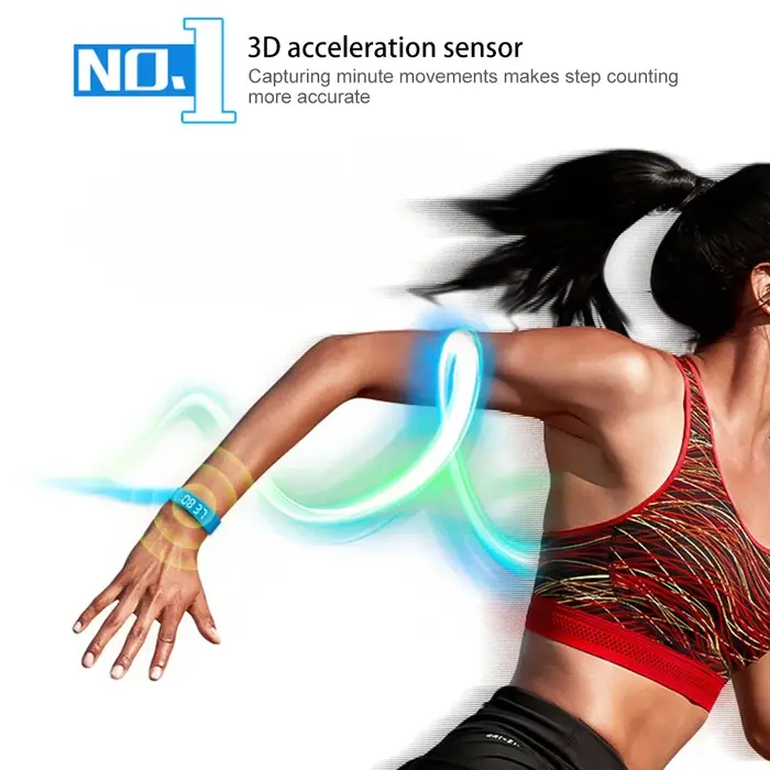 Bracelet intelligent LED numérique étanche horloge intelligente Smartband avec podomètre en cours d'exécution moniteur