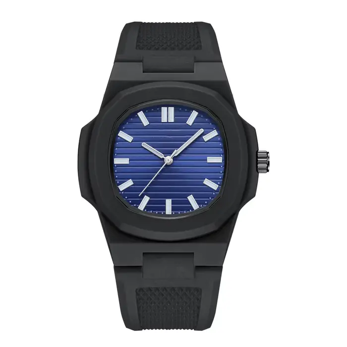 Montre de sport unisexe Nautilus avec bracelet en silicone, cadran coloré, mouvement à quartz étanch