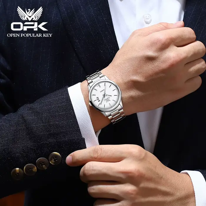 OPK 6010 montres pour hommes multifonctionnel chronographe montre-bracelet hommes montre originale étanche lumineux montre à Quartz Reloj