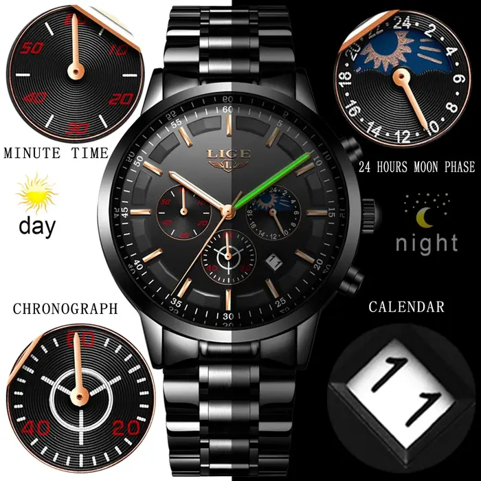 LIGE 2025 mode hommes montres haut de gamme montre d'affaires de luxe