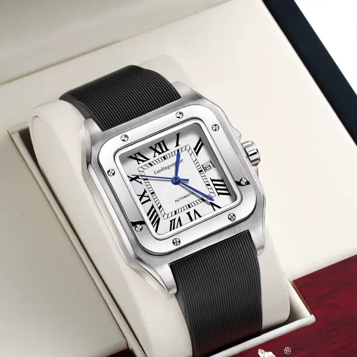Montre mécanique populaire pour homme de forme carrée
