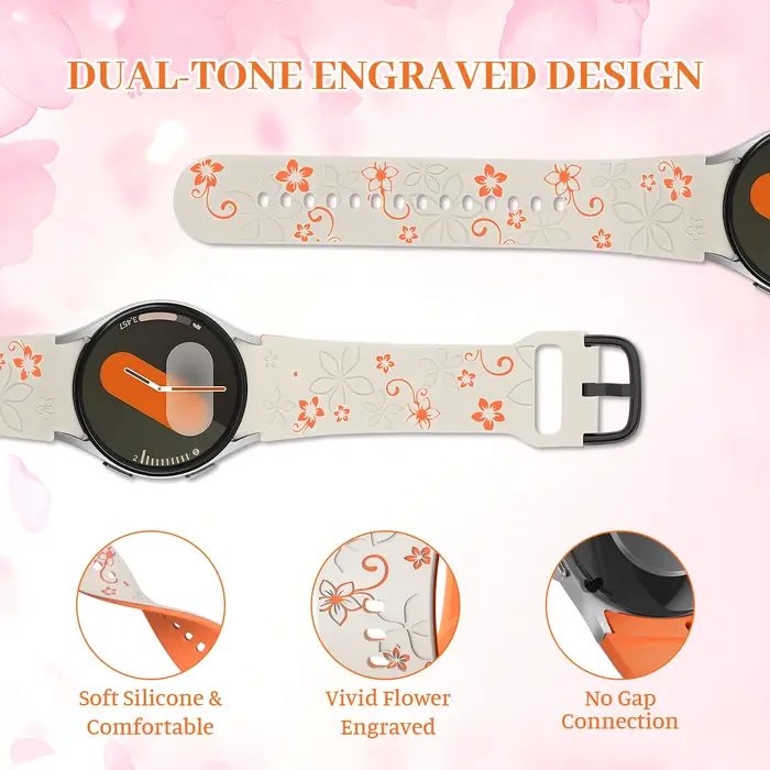 Bracelet classique en Silicone gravé pour Samsung Galaxy Watch 8/8