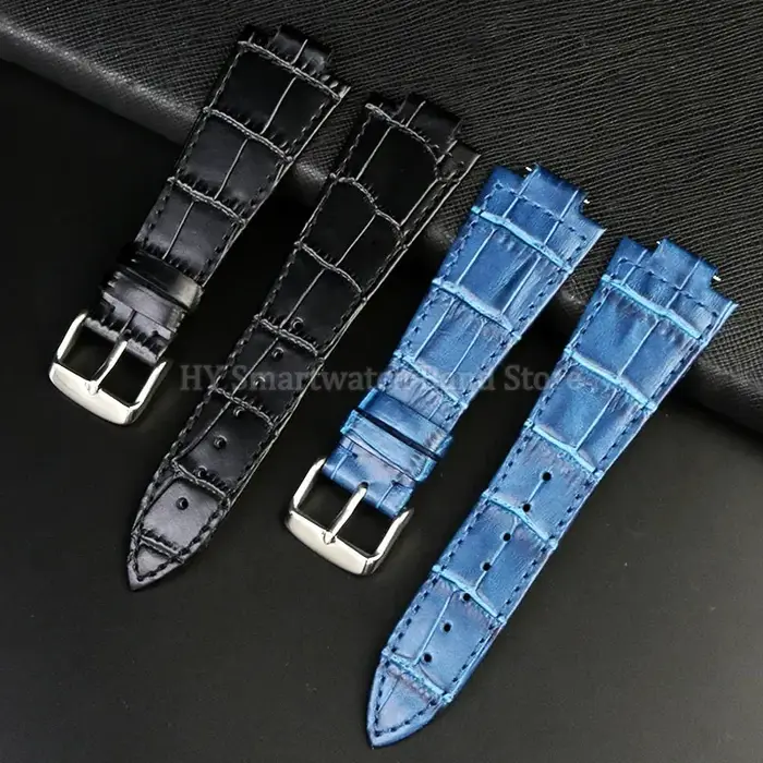 Bracelet de montre en cuir véritable pour hommes
