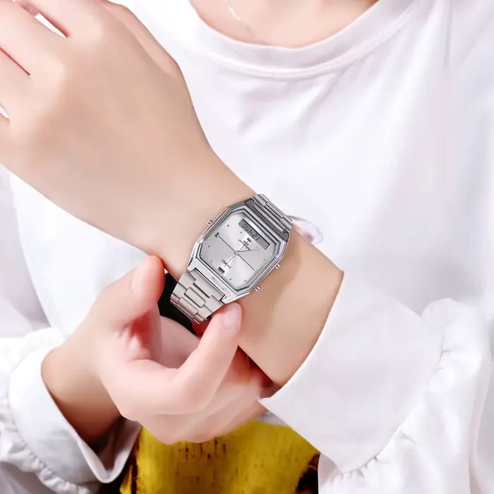 SKMEI mode 3 temps Chrono montre-bracelet électronique numérique pour hommes femmes Double affichage étanche Sport