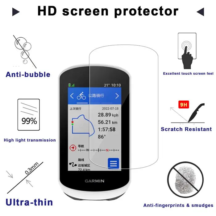 Coque en silicone TPU + 2 films de verre trempé pour Garmin Explore 2