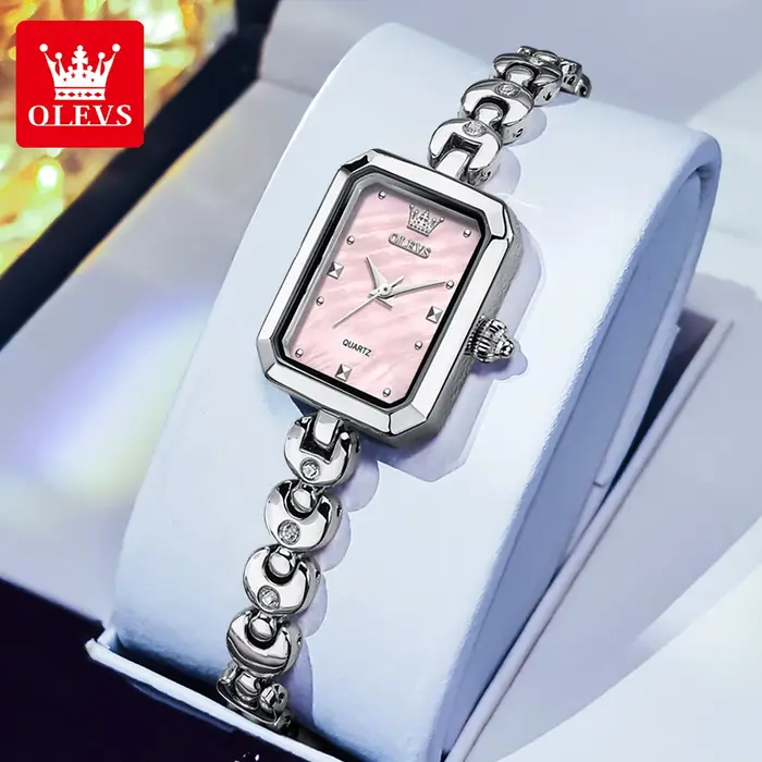 Montre-bracelet pour femme OLEVS 3665 originale, élégante, simple, étanche, mouvement à quartz carré