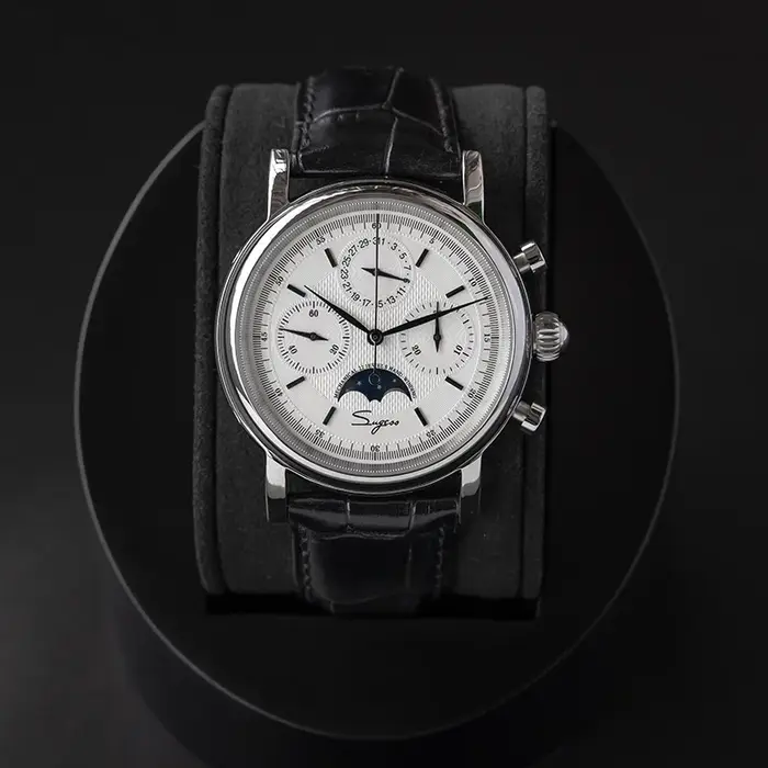Sugess – montre-bracelet pour hommes, ST1908, mouvement à col de cygne, chronographe mécanique, véri