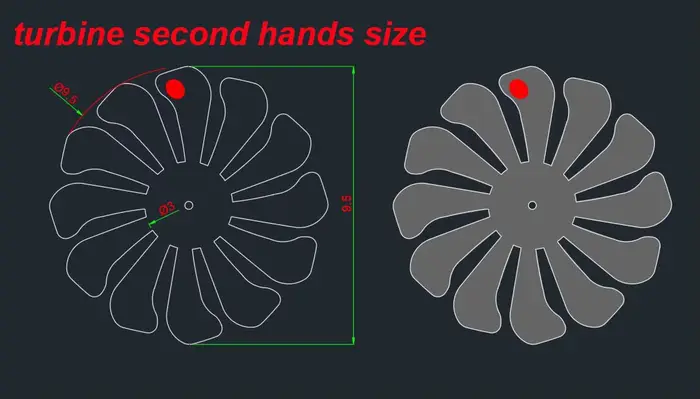 Aiguilles de montre Tandorio neuves 6498 pour mouvement ETA 6498 ST3621