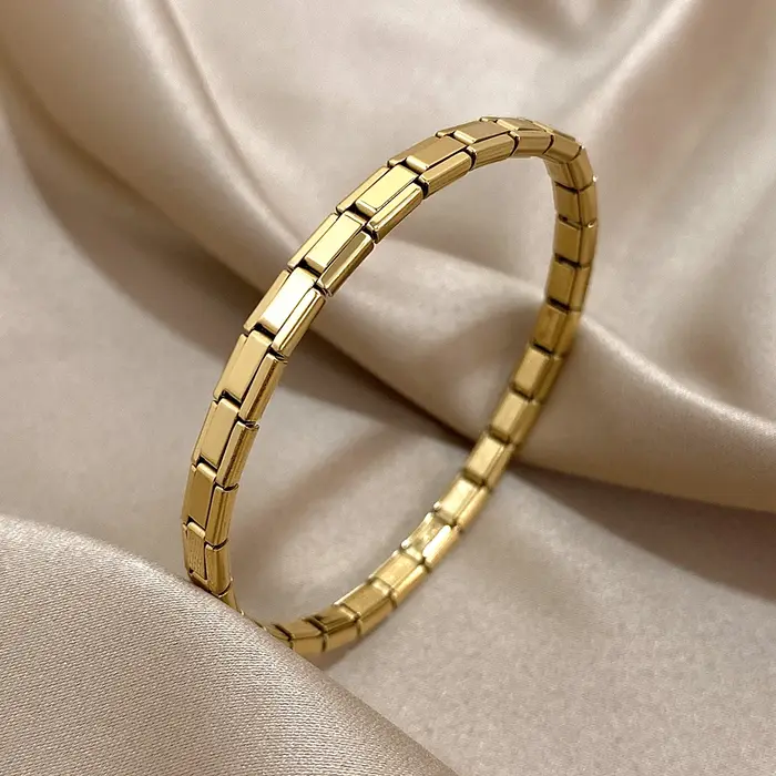 À la mode minimaliste nouveau Bracelet élastique en acier inoxydable liens italiens