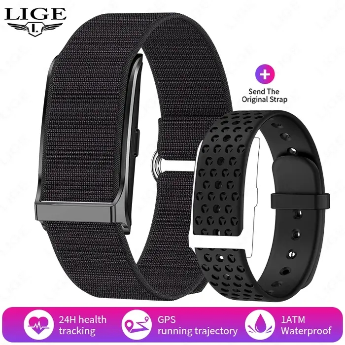 LIGE-Montre Connectée pour Homme et Femme, avec Moniteur d'Activité Physique, Étanche, 2025 Modes de