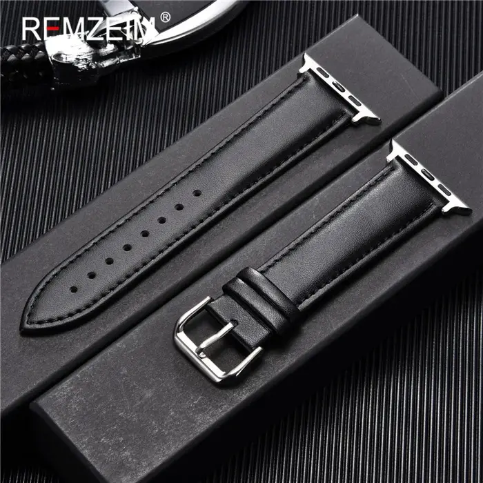 Bracelet de montre en cuir véritable de veau 38mm 40mm 41mm pour iwatch 8 7 6 5 4 3 SE remplacer