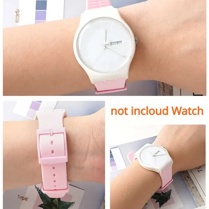 Bracelet de montre en Silicone 16mm 17mm 19mm 20mm pour Swatch