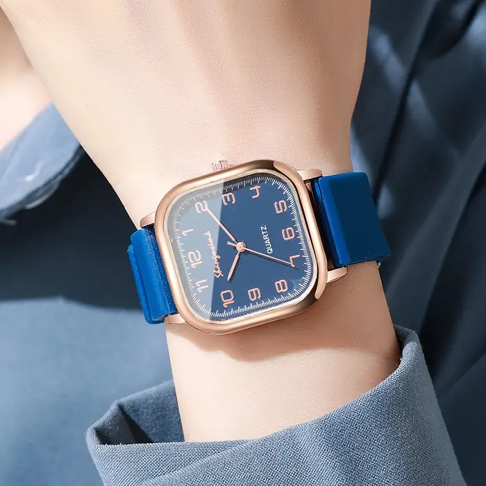 Mode carré femmes montres bracelet en Silicone décontracté montre à Quartz pour les filles horloge Reloj Mujer