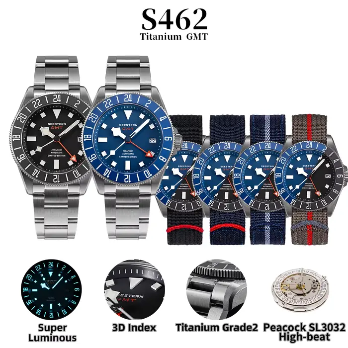 Montre de plongée en titane pour hommes