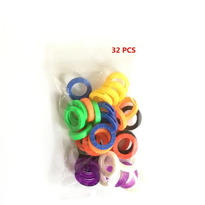 10 pièces 24 pièces 32 pièces couleur manchon de clé couleur mixte Silicone souple élastique porte-clés bricolage clé pendentif marquage pour distinguer la clé
