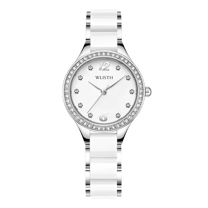 Montre-bracelet en céramique blanche pour femme