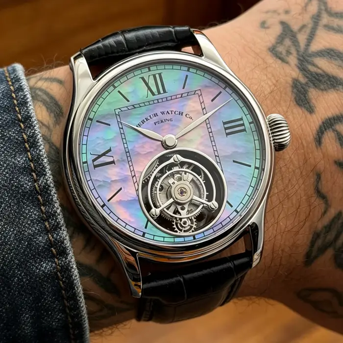 Merkur – montre Tourbillon 100% pour hommes