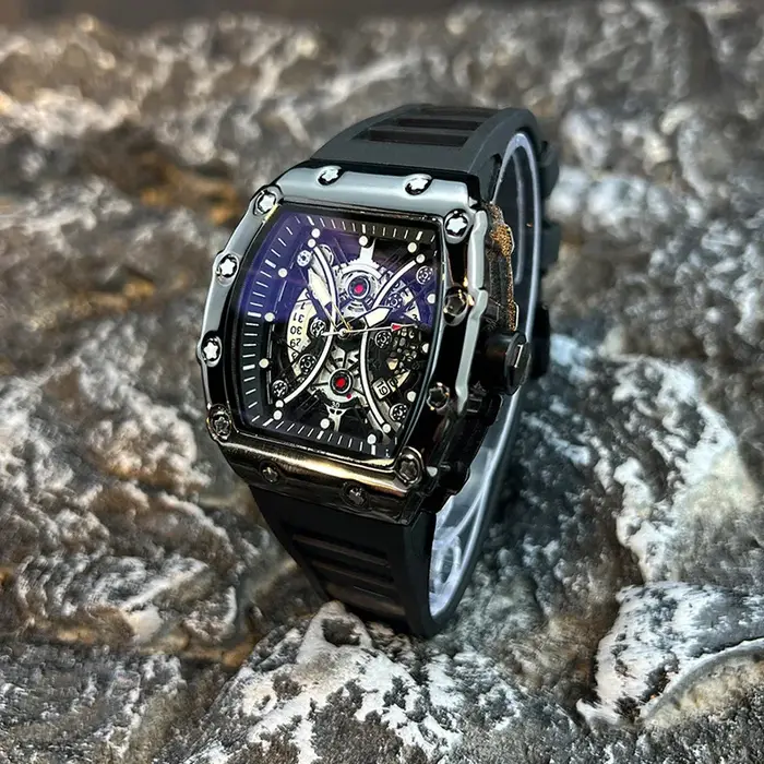 Montre pour hommes lumière marque de luxe cadran baril de vin à la mode nuit lueur montre de sport c