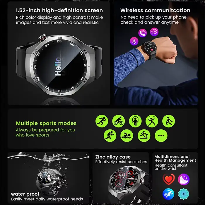 Nouvelle montre connectée GPS Pro 2026 avec écran AMOLED 1