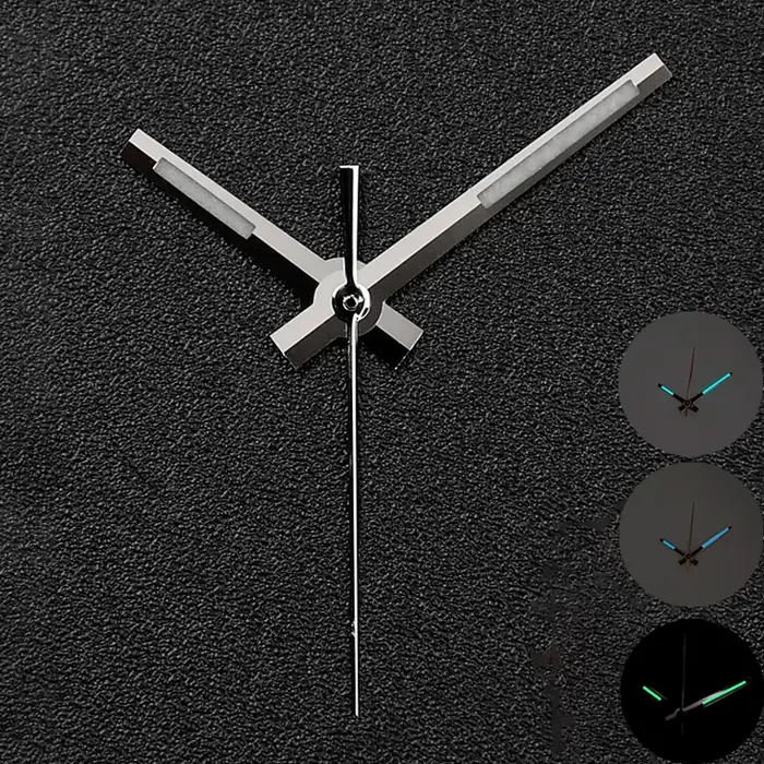Aiguilles or Rose argent or montre main glace bleu/bleu/vert lumineux pour NH35/NH36/4R/7S mouvement haute qualité