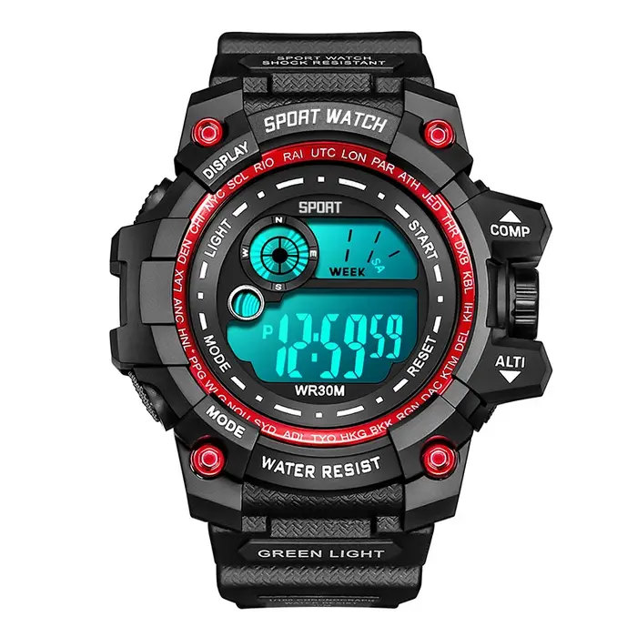 Montres numériques LED pour hommes, lumineuses, à la mode, étanches, pour hommes, date, horloge mili