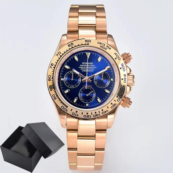 VK63 montre 39.3mm montre de luxe chronographe pour hommes montre pour hommes vk63 boîtier or rose b