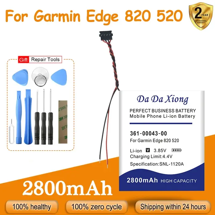 Batterie pour GARMIN Edge 820, 520, 200, 205, 500, GPS, 520 Plus Envoyer un outil d'accompagnement, 