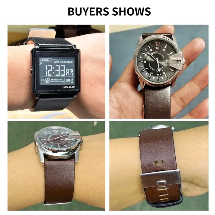 Bracelets de montre en cuir véritable de bonne qualité