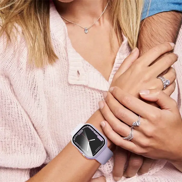 Verre + couvercle pour boîtier de montre Apple 9 8 7 6 SE 5 accessoire iWatch protecteur d'écran