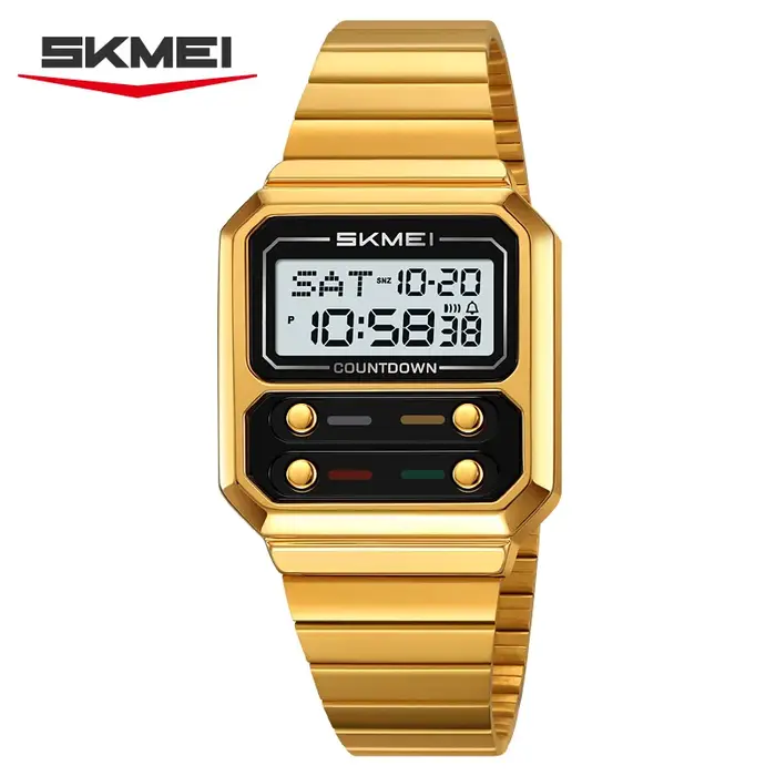 SKMEI 2448 luxe heure alarme Sport numérique électronique rétro montre pour femmes étanche Chrono montre-bracelet zegarek męski horloge